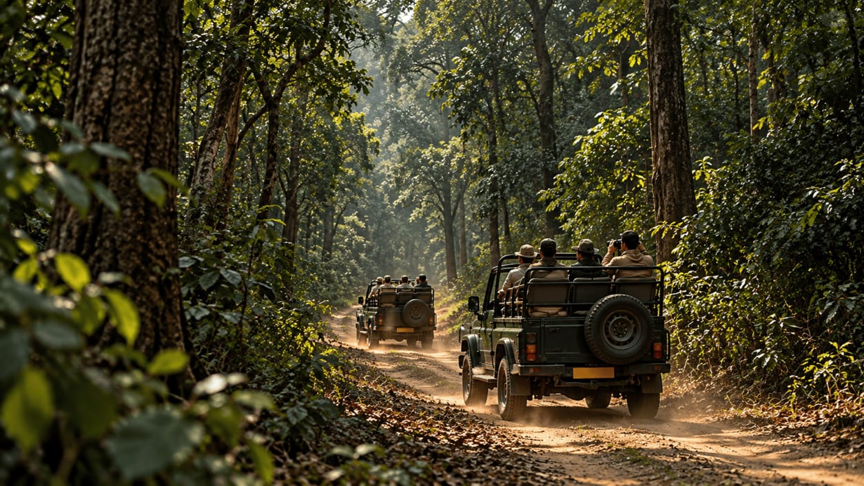 Jeep Safari near Corbett