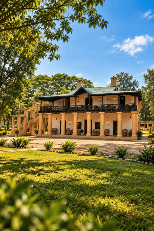 Illustrative Dhikala forest accommodation surrounded by trees